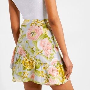Express Floral Mini Skirt - Pink and Yellow